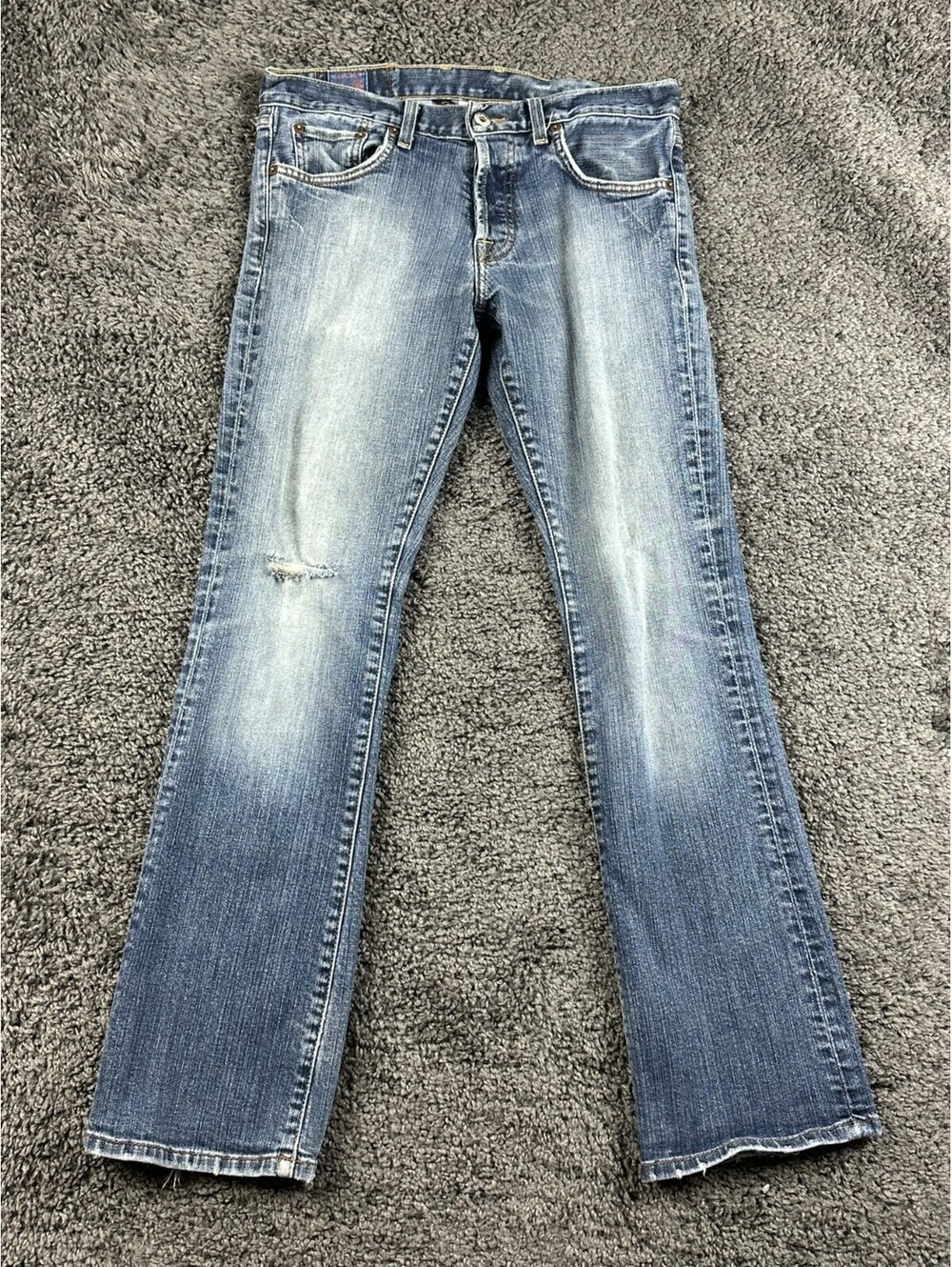 Vintage Lucky Brand Jeans Mens 29x29 Blue Slim Bootleg Flare 2006 Made In USA